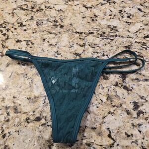 PINK Victoria's Secret Green Thong Lace Panties